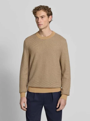 sweter z czystej bawełny w kroju regular fit model 'H-Lofranco' Boss Beżowy