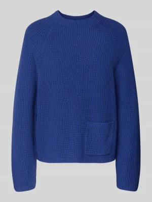 Sweter z czystej bawełny w kroju regular fit Model 'Riya' Oui Królewski niebieski
