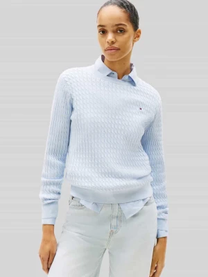 sweter z czystej bawełny w kroju regular fit Tommy Hilfiger Jasnoniebieski