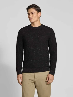 Sweter z czystej bawełny z okrągłym dekoltem Tom Tailor Czarny