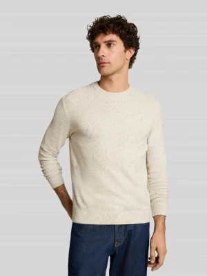 Sweter z czystej bawełny z okrągłym dekoltem Tom Tailor Złamany biały