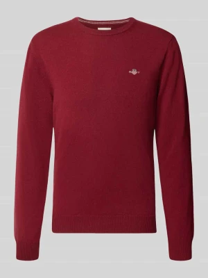 sweter z czystej wełny o kroju regular fit Gant Bordowy