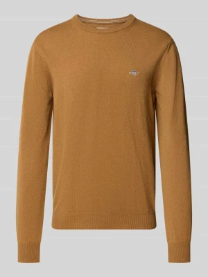 sweter z czystej wełny o kroju regular fit Gant Camel