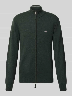 sweter z czystej wełny o kroju regular fit Gant Ciemnozielony