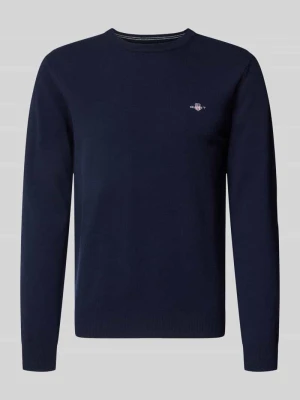 sweter z czystej wełny o kroju regular fit Gant Granatowy