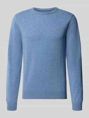 sweter z czystej wełny o kroju regular fit Gant Jeansowy niebieski