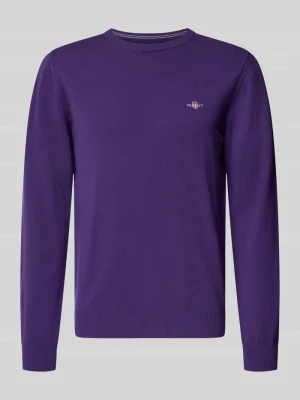 sweter z czystej wełny o kroju regular fit Gant Purpurowy