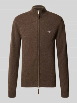 sweter z czystej wełny o kroju regular fit Gant Średniobrązowy melanż