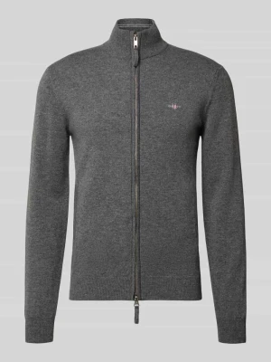 sweter z czystej wełny o kroju regular fit Gant Średnioszary melanż