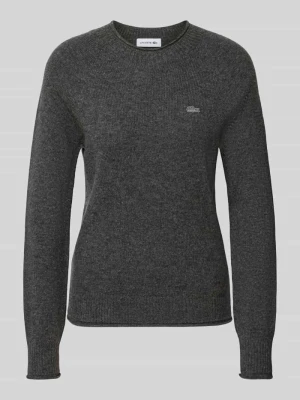 sweter z czystej wełny o kroju regular fit Lacoste Antracytowy