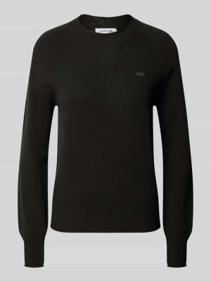 sweter z czystej wełny o kroju regular fit Lacoste Ciemnozielony