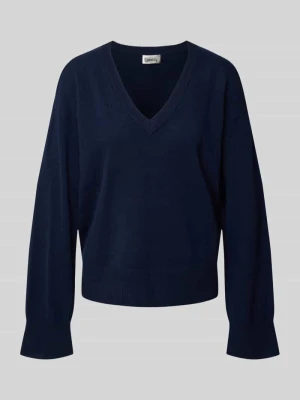 sweter z czystej wełny o kroju regular fit My Essential Wardrobe Ciemnoniebieski