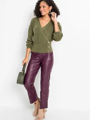 Sweter z dekoltem kopertowym bonprix