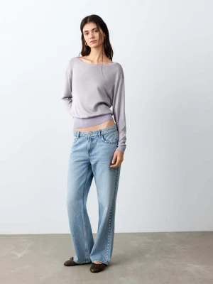 Sweter z dekoltem łódką jasny/pastelowa purpura - Teen - - MANGO TEEN
