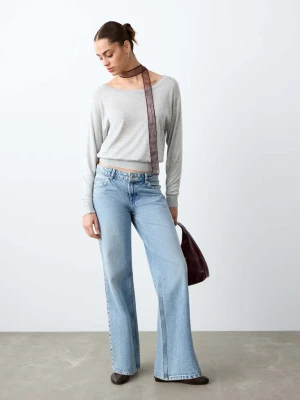 Sweter z dekoltem łódką szary - Teen - - MANGO TEEN