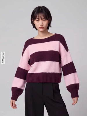 Sweter z dekoltem w łódkę Only Złamany biały