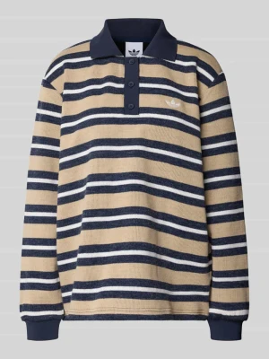Sweter z detal z logo adidas Originals Beżowy melanż