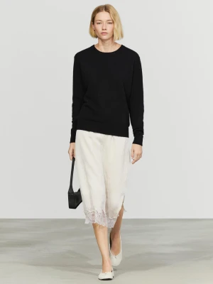 Sweter Z Długim Rękawem Ze 100% Kaszmiru - Czarny - Massimo Dutti - Female