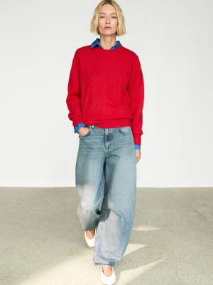 Sweter Z Długim Rękawem Ze 100% Kaszmiru - Czerwony - Massimo Dutti - Female