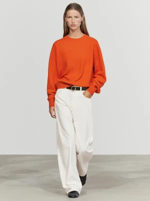 Sweter Z Długim Rękawem Ze 100% Kaszmiru - Pomarańczowy - Massimo Dutti - Female