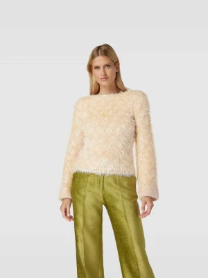 Sweter z dodatkiem wiskozy Victoria Beckham Beżowy