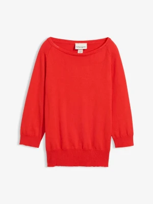 Sweter z domieszką jedwabiu BonPrix czerwony