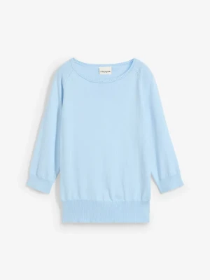 Sweter z domieszką jedwabiu BonPrix niebieski
