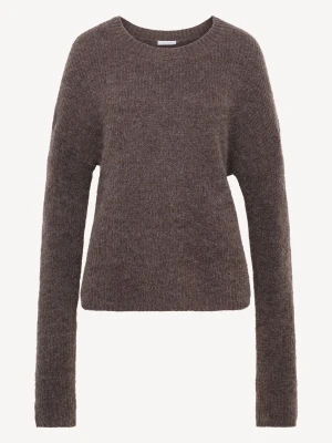 Sweter z dzianiny brązowy Tamaris