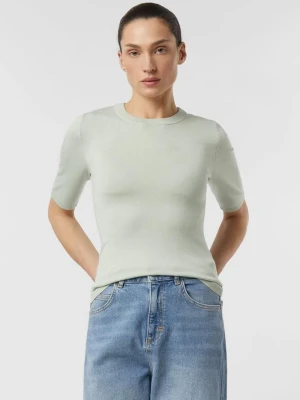 Sweter z krótkim rękawem Slim Fit comma zielony