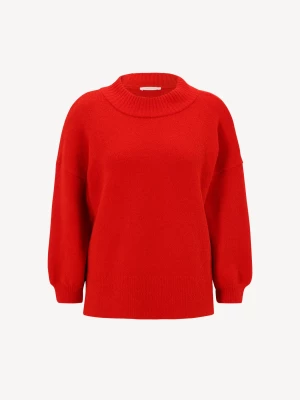 Sweter z dzianiny czerwony - TAMARIS