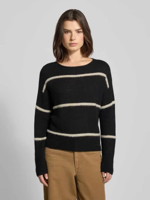 Sweter z dzianiny krój loose fit z dodatkiem wełny model „LISA” BRAX Czarny