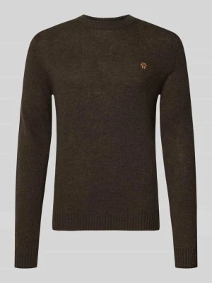 sweter z dzianiny krój slim fit z czystej wełny z wyhaftowanym logo MCNEAL