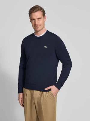 Regular Fit sweter z dzianiny z mieszanki bawełny Lacoste