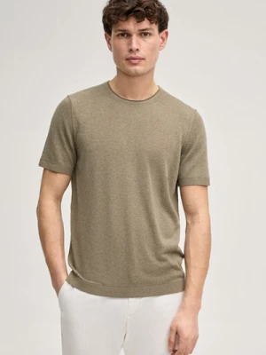 Zdjęcie produktu Sweter z dzianiny z mieszanki lnu Marosoro w kolorze khaki JOOP!