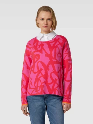 Sweter z dzianiny model ‘Asia’ w kolorze różowym Lieblingsstück