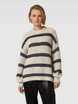 Sweter z dzianiny model ‘VINONA’ w kolorze beżowym Vila
