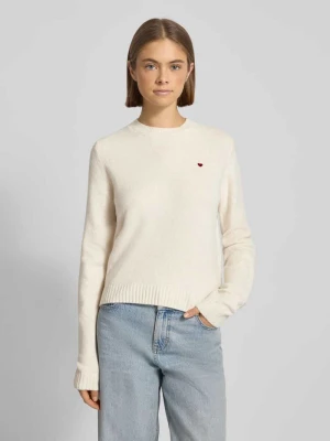 Sweter z dzianiny o dopasowanym kroju z okrągłym dekoltem Review