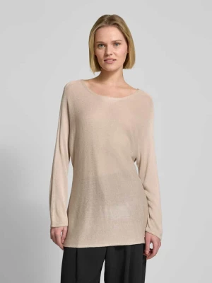 Sweter z dzianiny o drobnym splocie o kroju relaxed fit z mieszanki wiskozy z rękawami nietoperzami s.Oliver BLACK LABEL