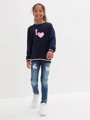 Sweter z dzianiny o gładkim splocie drobnych oczek bonprix