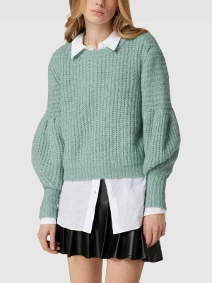 Sweter z dzianiny o grubym ściegu z bufiastymi rękawami model ‘SCALA’ Only