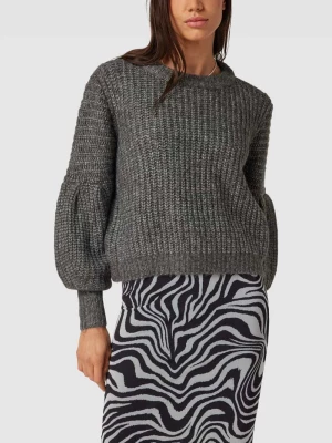 Sweter z dzianiny o grubym ściegu z bufiastymi rękawami model ‘SCALA’ Only