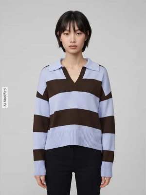 Sweter z dzianiny o kroju boxy fit z mieszanki bawełny s.Oliver Jasnoniebieski