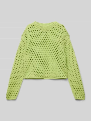 Sweter z dzianiny o kroju comfort fit z ażurowym wzorem s.Oliver RED LABEL