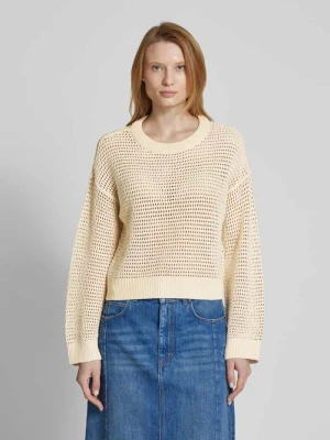 Sweter z dzianiny o kroju comfort fit z mieszanki bawełny model ‘NEWMADERA’ Vero Moda