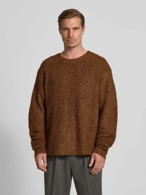 Sweter z dzianiny o kroju loose fit z dodatkiem wełny model „Kurt” WOODBIRD