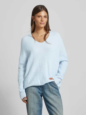 Sweter z dzianiny o kroju oversized z aplikacją z logo model ‘THORA’ MOS MOSH