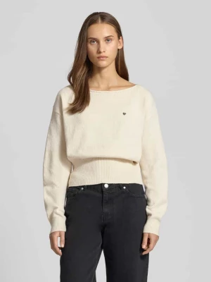 Sweter z dzianiny o kroju oversized z dekoltem w łódkę Review