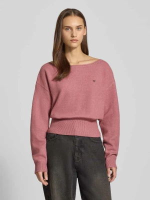 Sweter z dzianiny o kroju oversized z dekoltem w łódkę Review