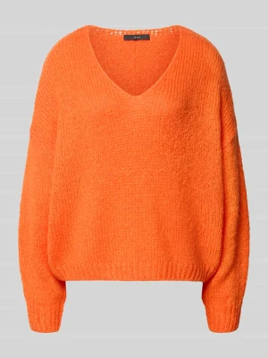 Sweter z dzianiny o kroju oversized z dodatkiem moheru Oui Pomarańczowy