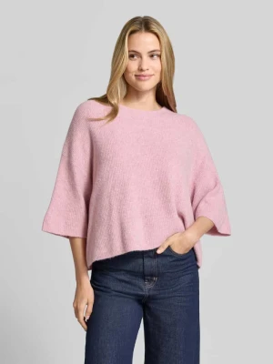 sweter z dzianiny o kroju oversized z domieszką lnu American Vintage Jasnoróżowy